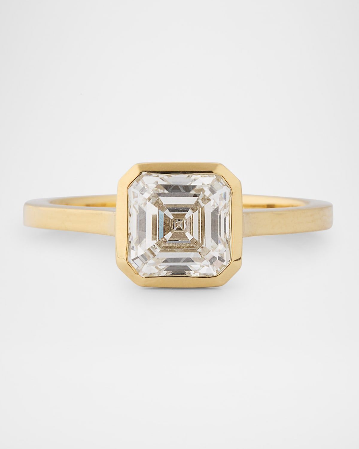 Lab Grown Diamond 14K Yellow Gold Asscher Cut Solitaire Ring, 2.00tcw