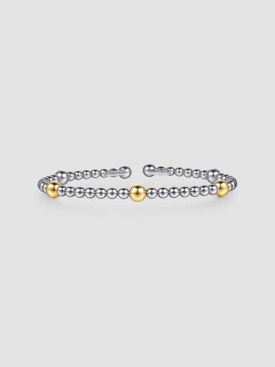 Gabriel & Co Women's Bujukan 14K Yellow Gold & Sterling Silver Bangle Bracelet - Sterling Silver