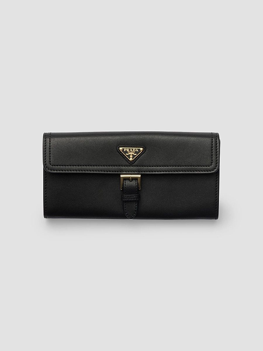 Women's Large Nappa Leather Wallet - Black