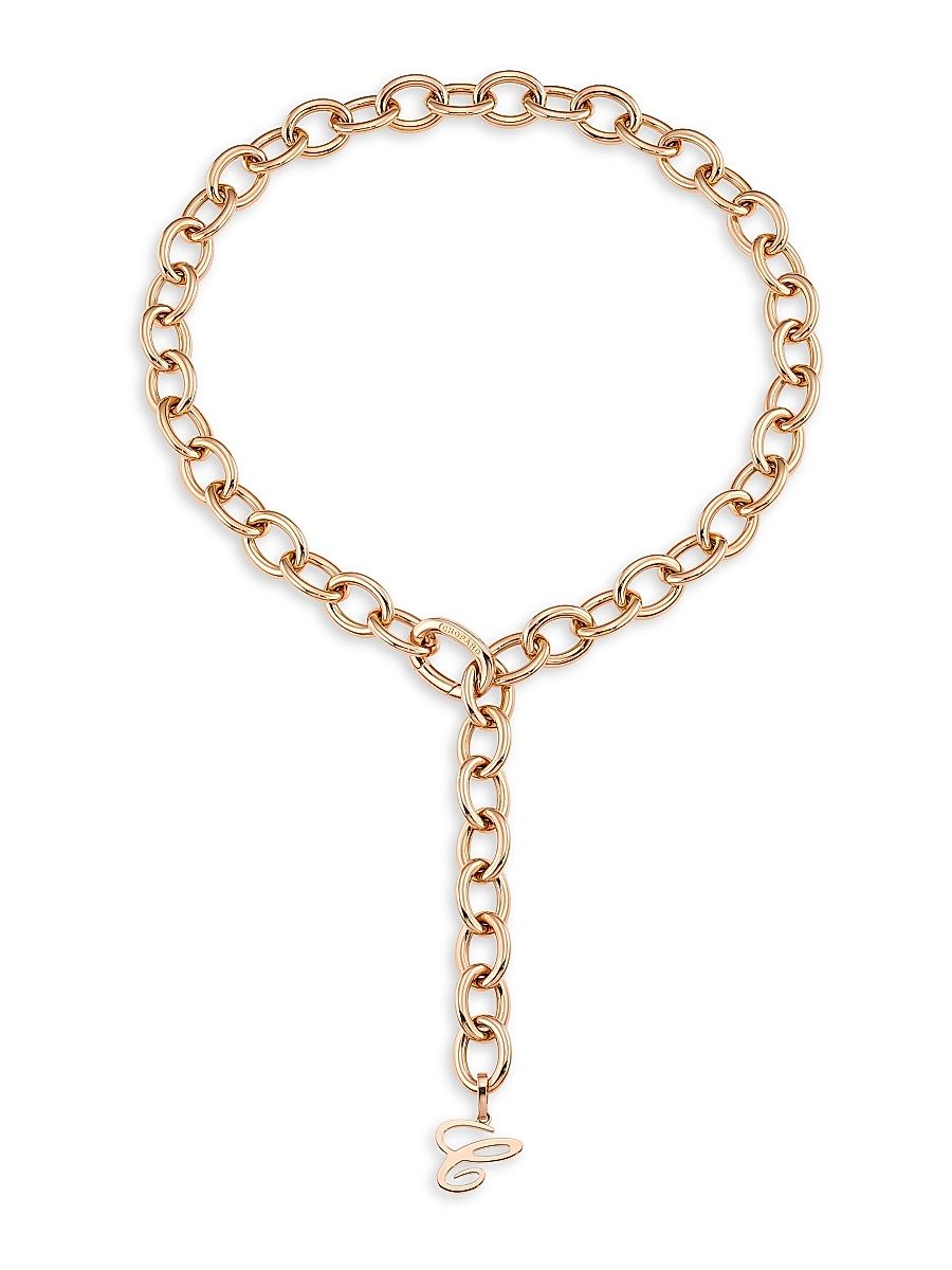 Women's Les Chaines 18K Rose Gold Paper Clip Chain Necklace - Rose Gold