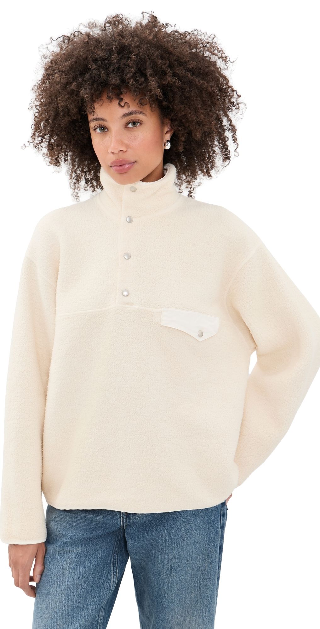 ASHER Fiona Polar Fleece Pullover Parchment M