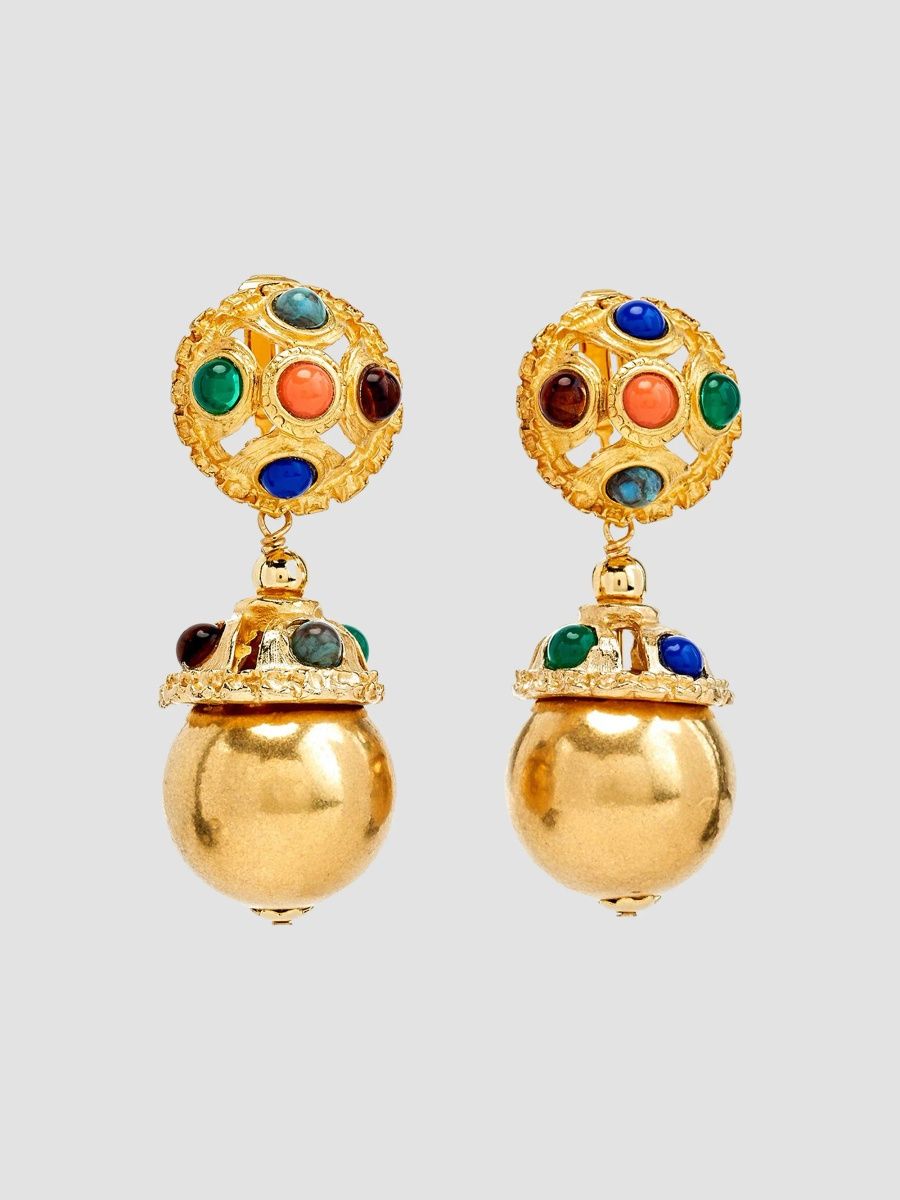 Kenneth Jay Lane Women's Goldtone & Multi-Stone Cabochon Drop Earrings - Gold