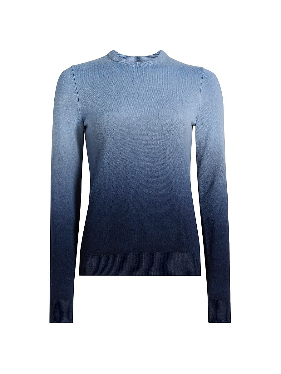Women's Ombre Cashmere Crewneck Sweater - Lake Multi - Size XL