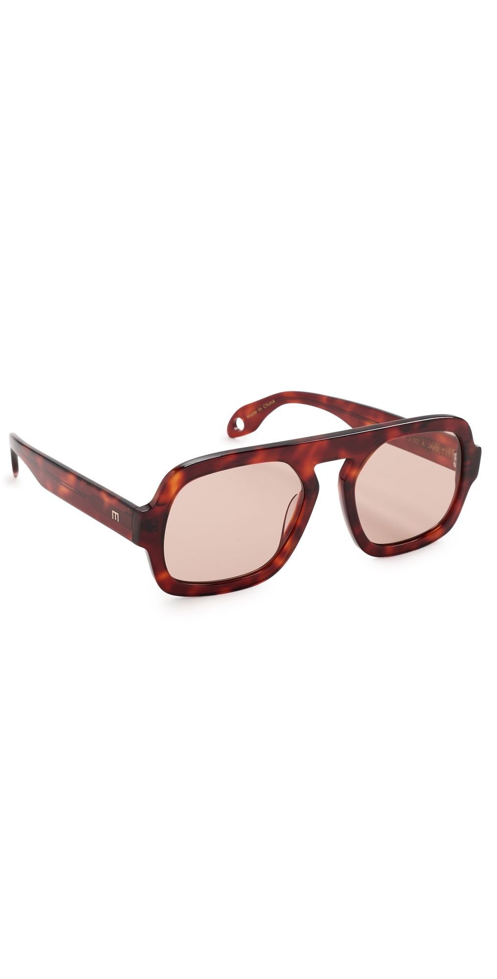 Elisa Johnson Jane Sunglasses Dark Red Tortoise Maroon Lens One Size