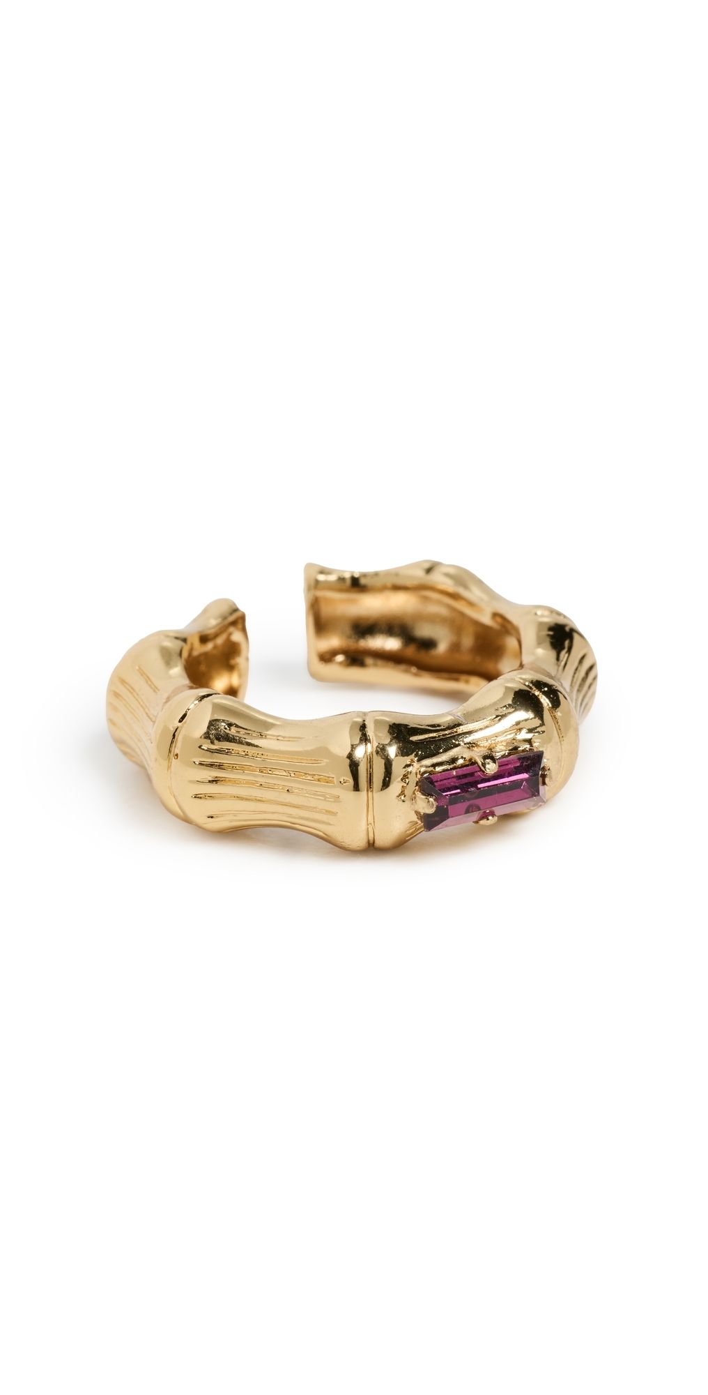 GAS Bijoux Bambou Jonc Strass O Ring Purple 6