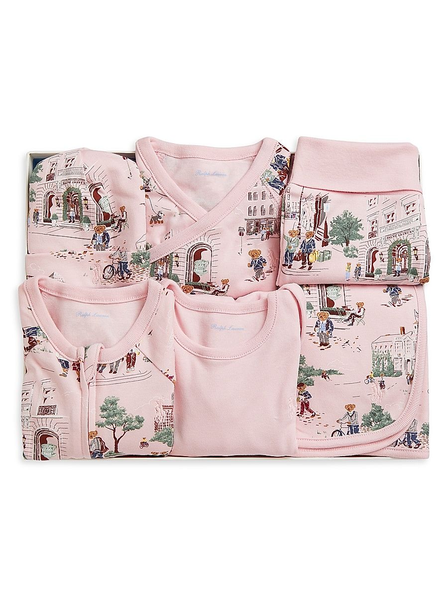 Baby Girl's Printed Gift Box Set - Nyc School Baby Girl Bear - Size 9 Months