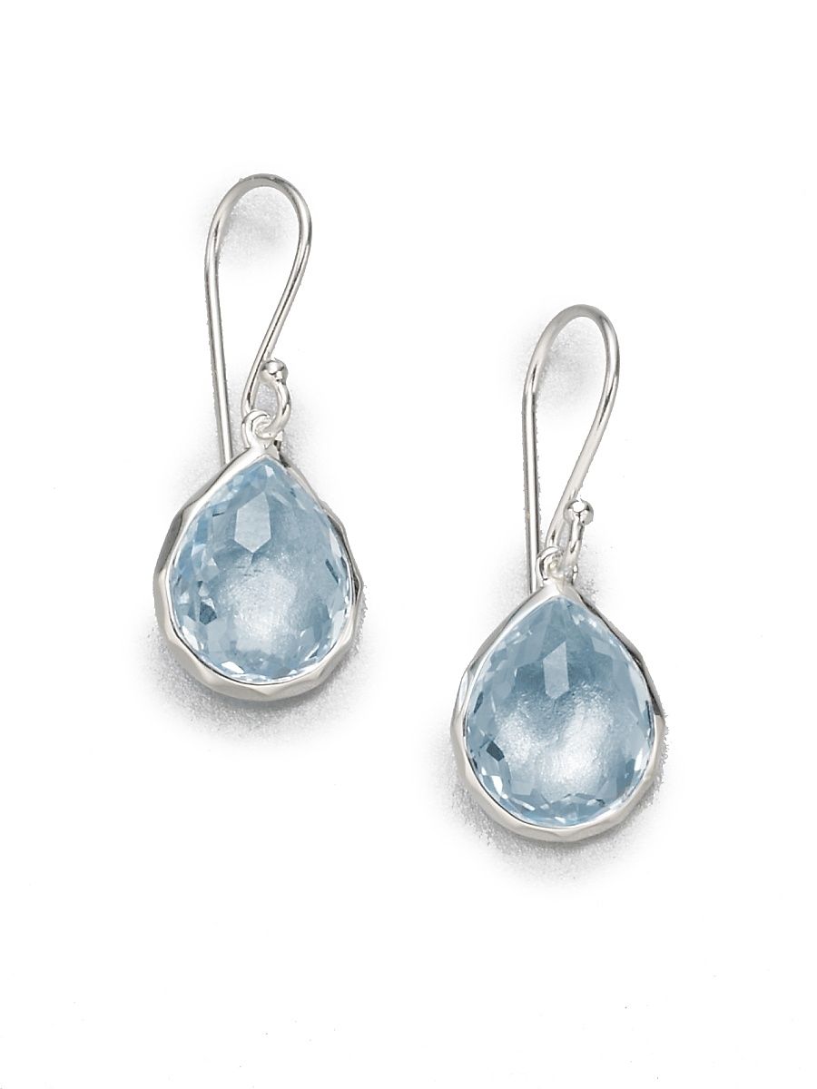 Women's Rock Candy Sterling Silver & Blue Topaz Teardrop Earrings - Silver