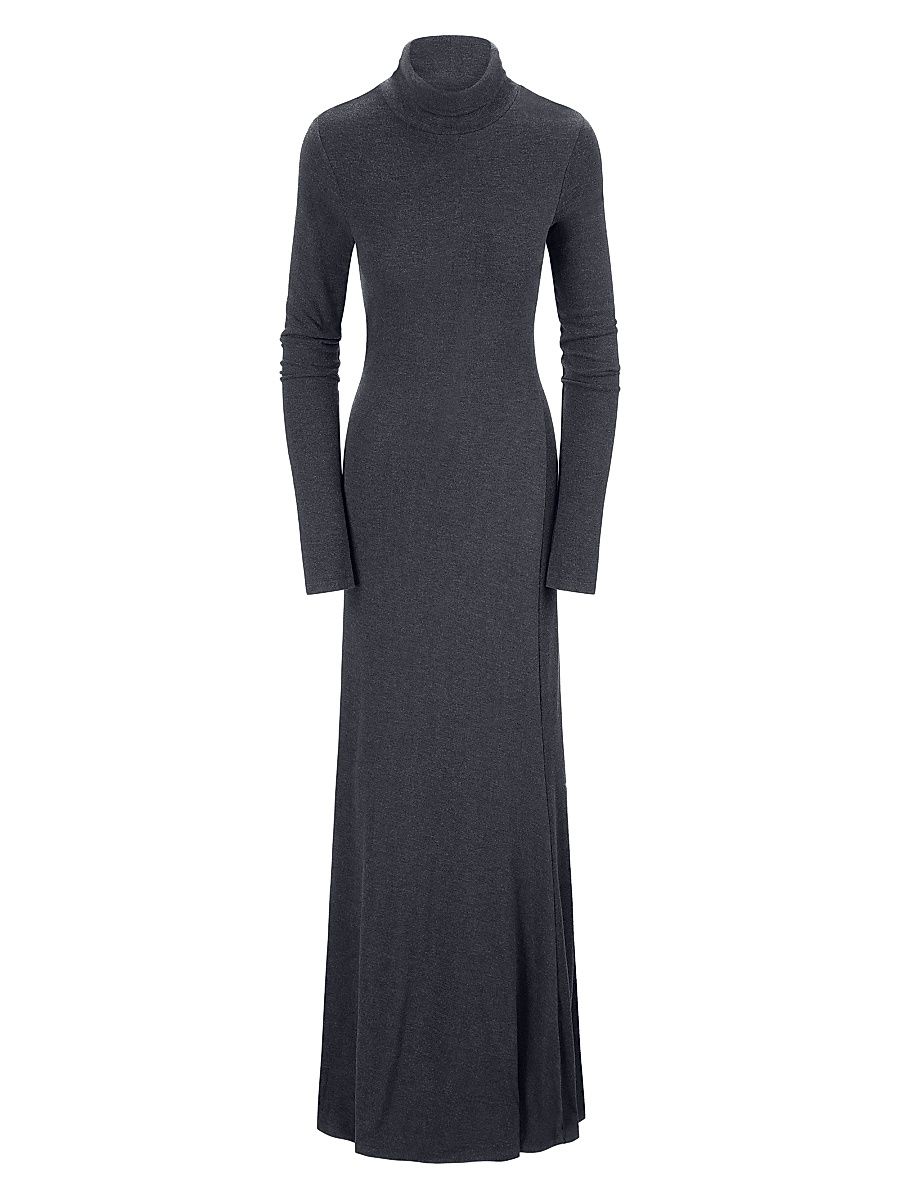 Women's Vanya Knit Turtleneck Maxi Dress - Charcoal - Size XL