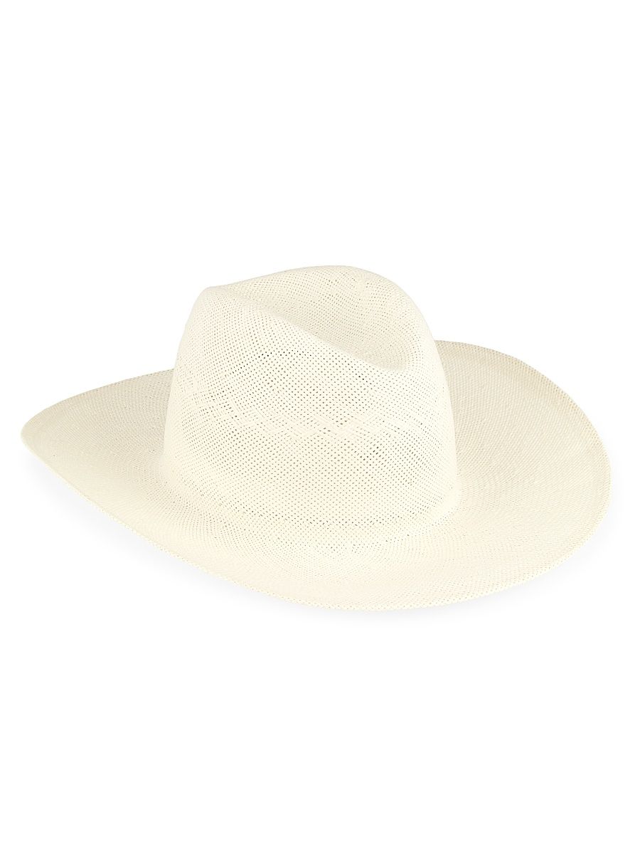 Women's Packable Straw Fedora - Off White - Size Small