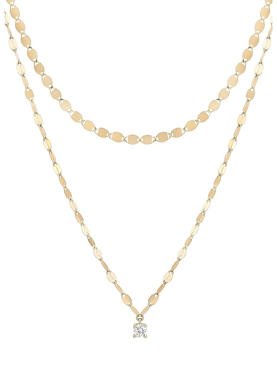 Women's 14K Yellow Gold & 0.11 TCW Diamond Pendant Necklace - Yellow Gold