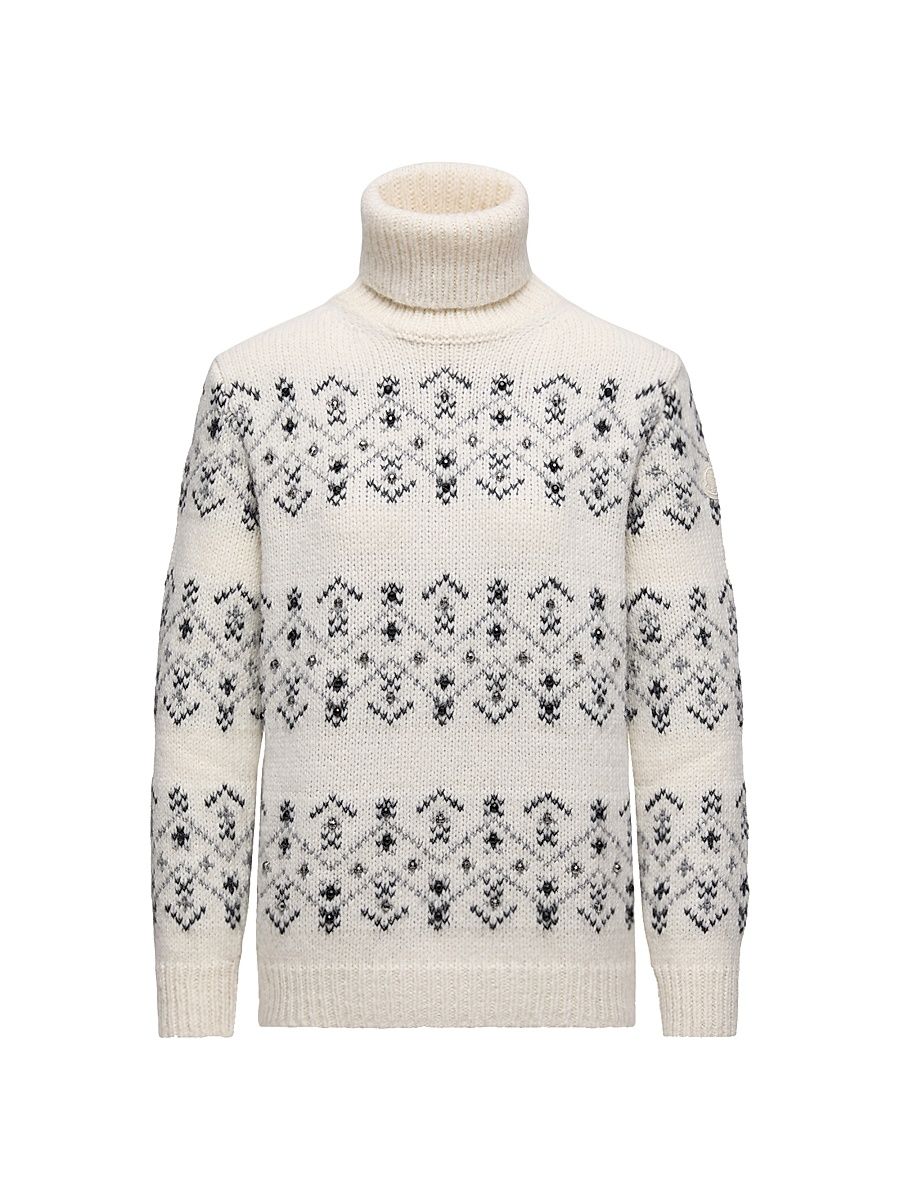 Women's Sweater in Alpaca & Wool Blend - White Ivory - Size XL