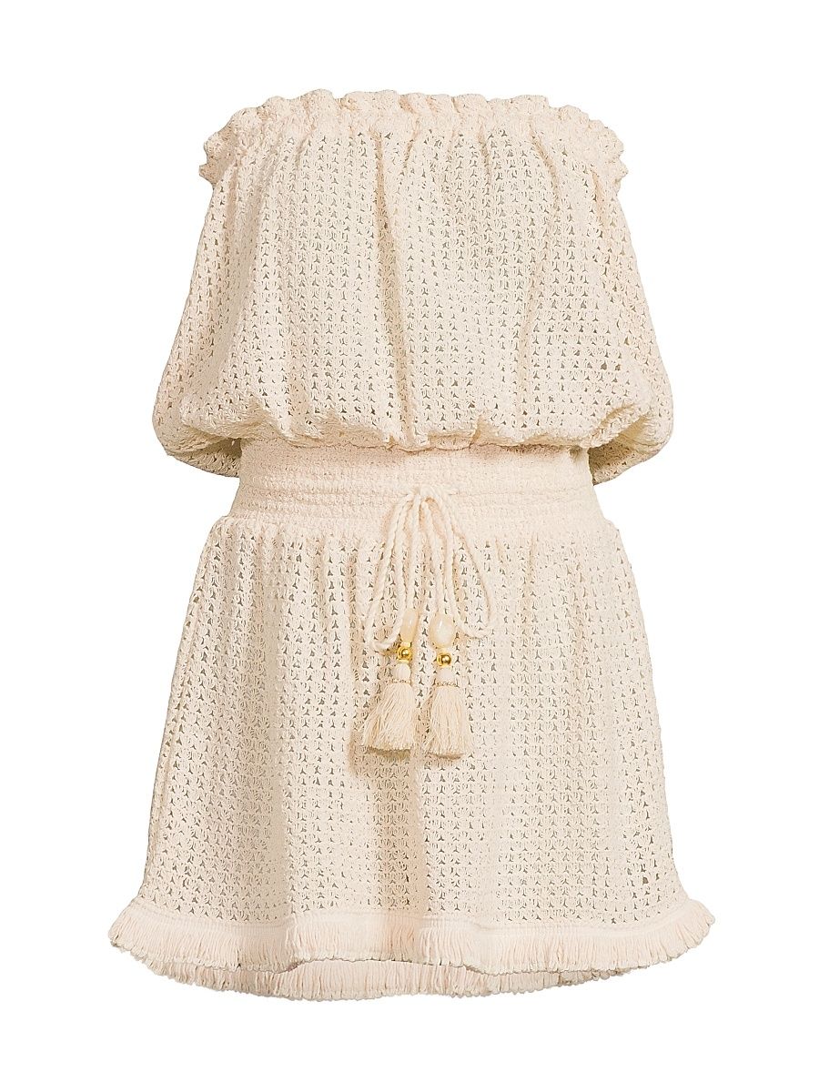 Women's Lauryn Cotton Crochet-Knit Minidress - White Crochet - Size Medium