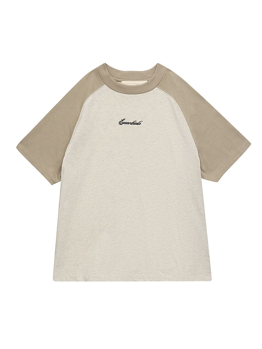 Little Kid's & Kid's Logo Raglan-Sleeve T-Shirt - Oatmeal Sea - Size 12