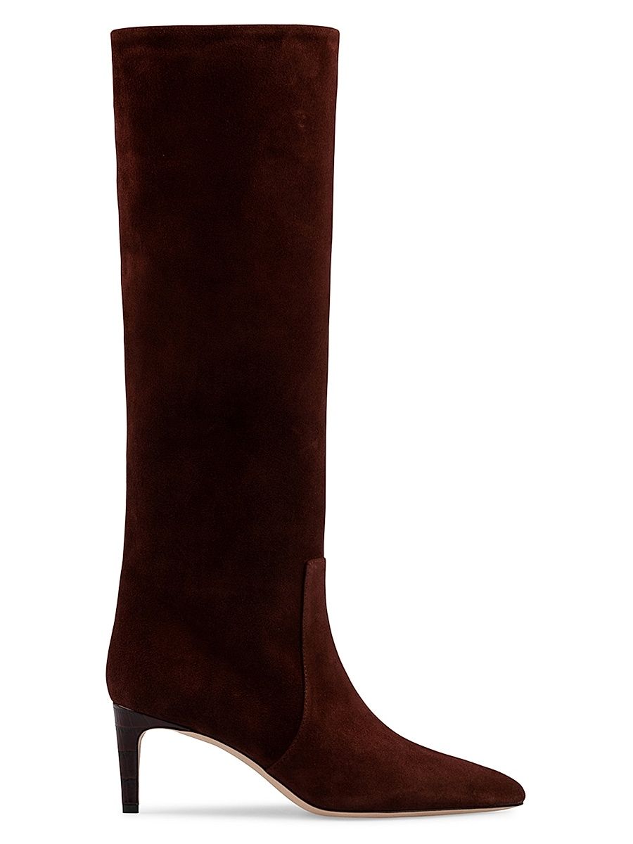 Women's 60MM Suede Knee-High Boots - Mogano - Size 10