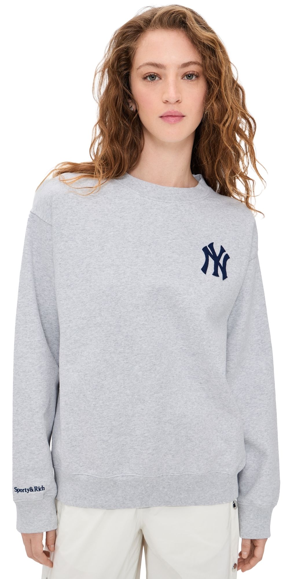 Sporty & Rich Heritage Yankees Pullover Heather Gray L