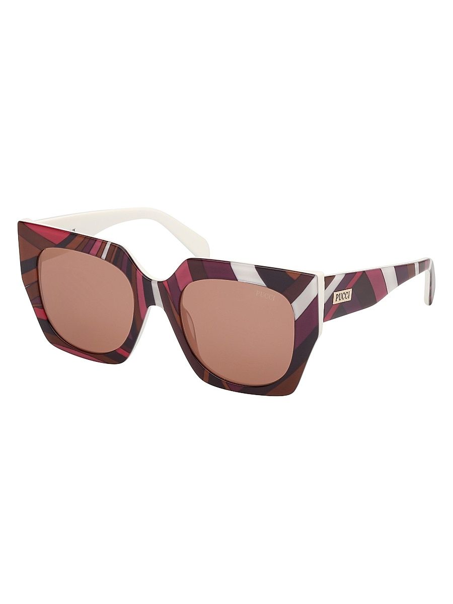 Women's 51MM Square Sunglasses - Black Brown