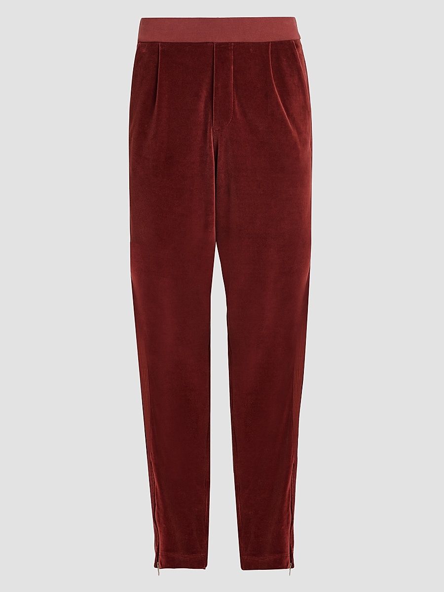 Rhude Men's Trofeo Velour Track Pants - Bordeaux - Size XL