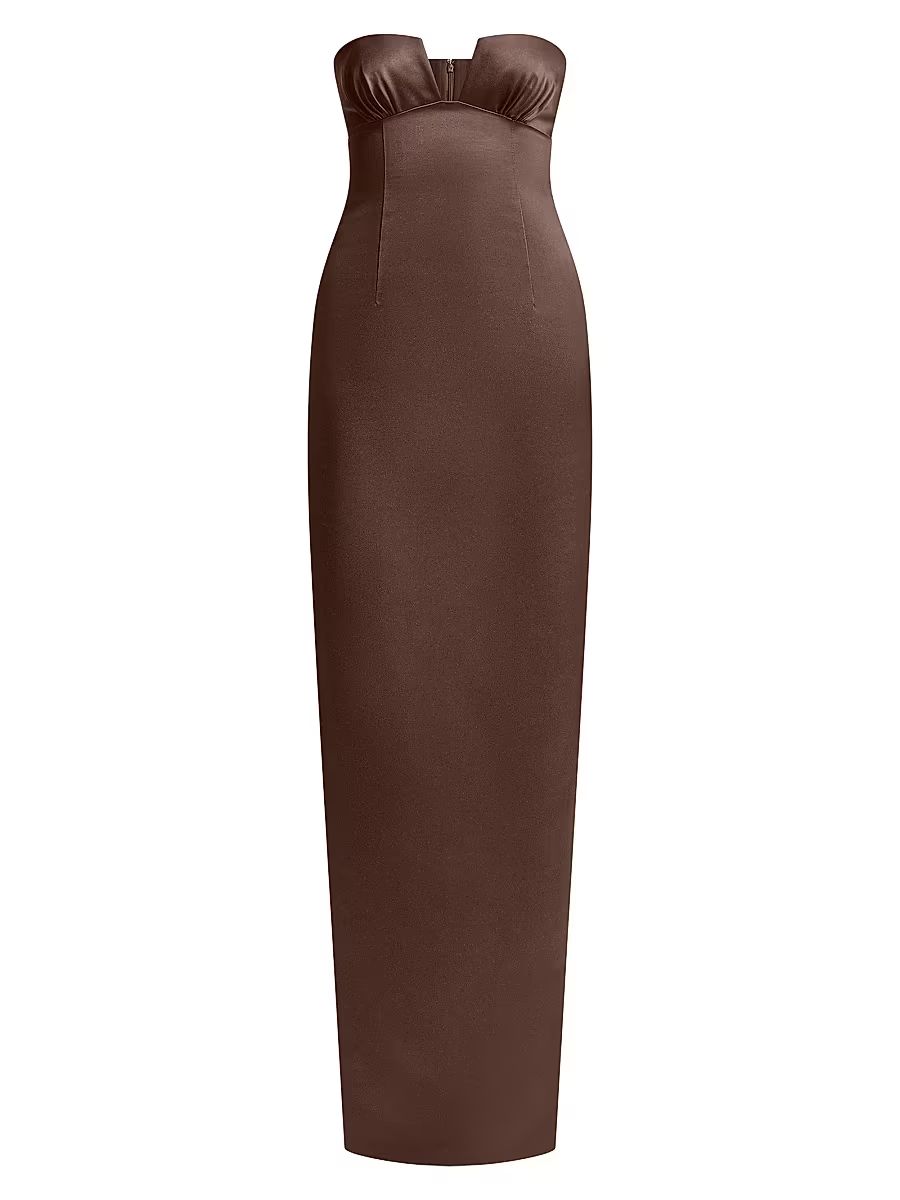 Women's Mariane Strapless Column Gown - Chocolate - Size 0