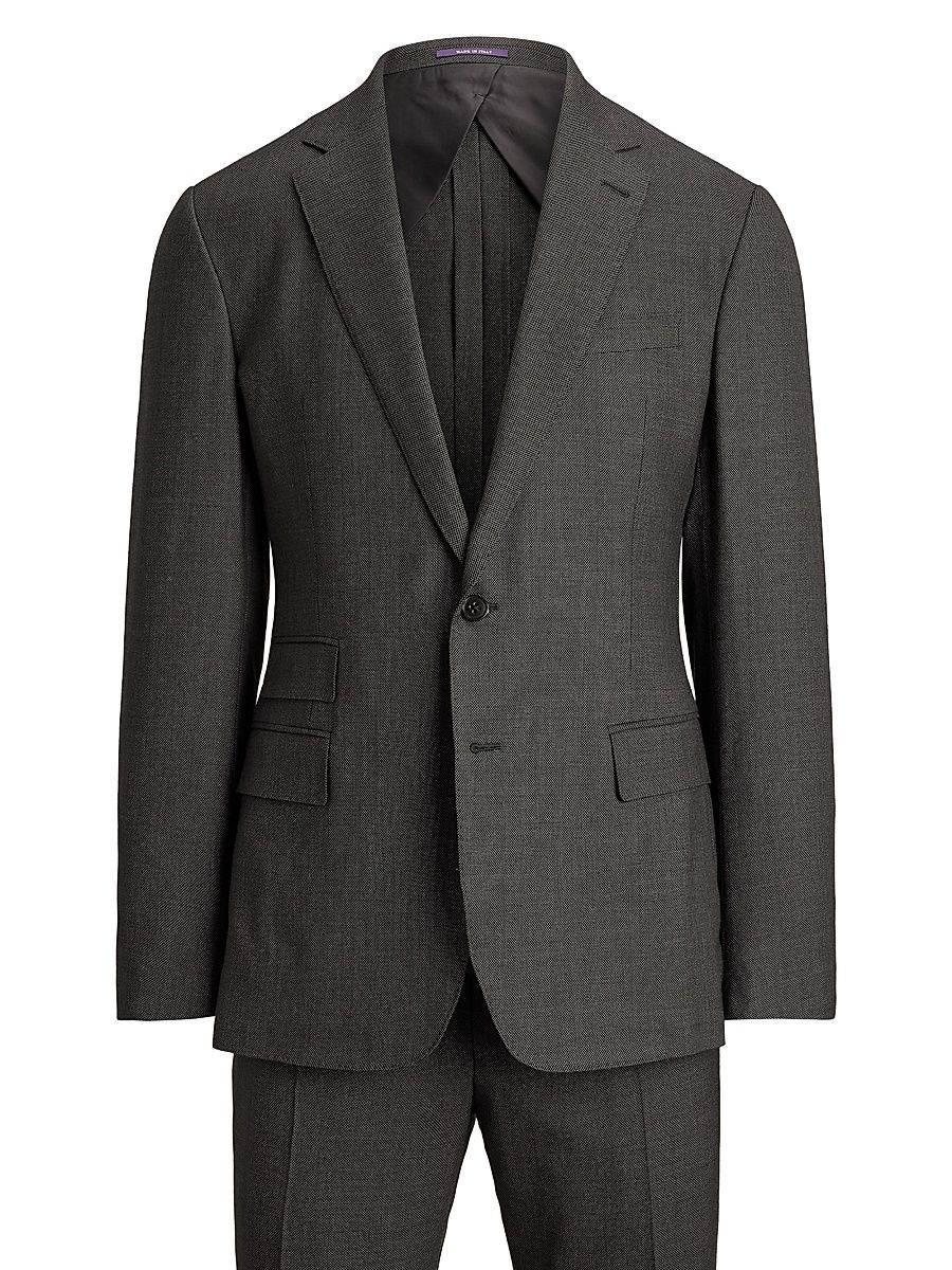 Men's Kent Wool Single-Breasted Suit - Charcoal Multi - Size 46