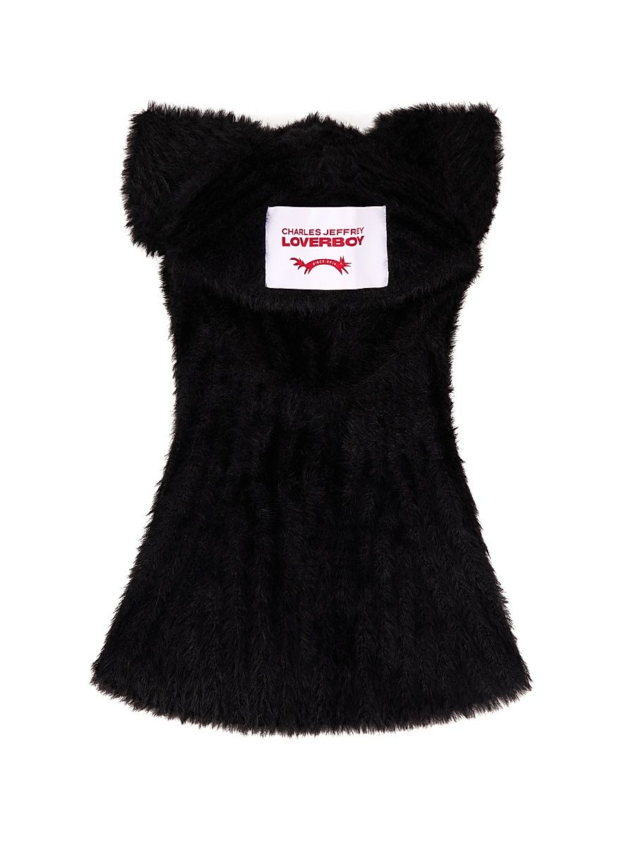 Men's Fluffy Ears Balaclava - Black