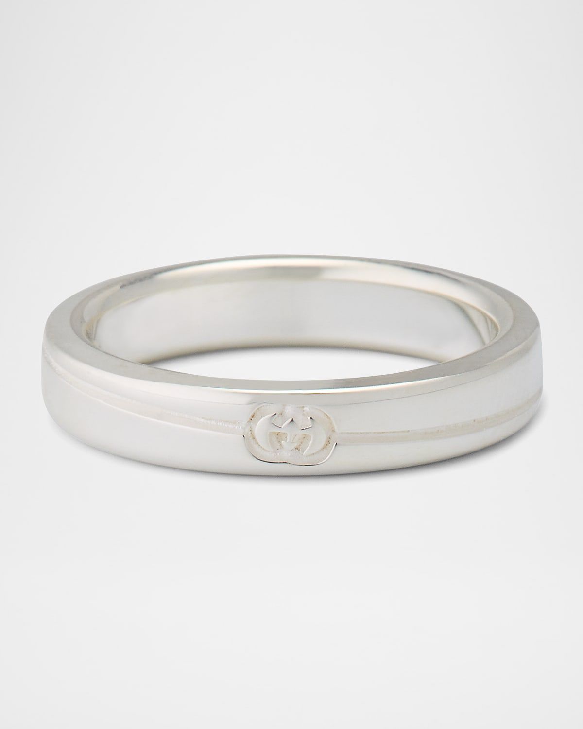 Men & apos;s Gucci Tag Ring, 4mm Silver