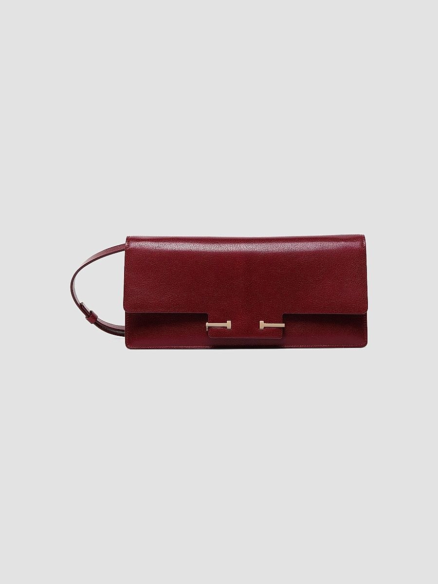 TOM FORD Women's East West Supple Grain Leather Shoulder Bag - Ruby Red