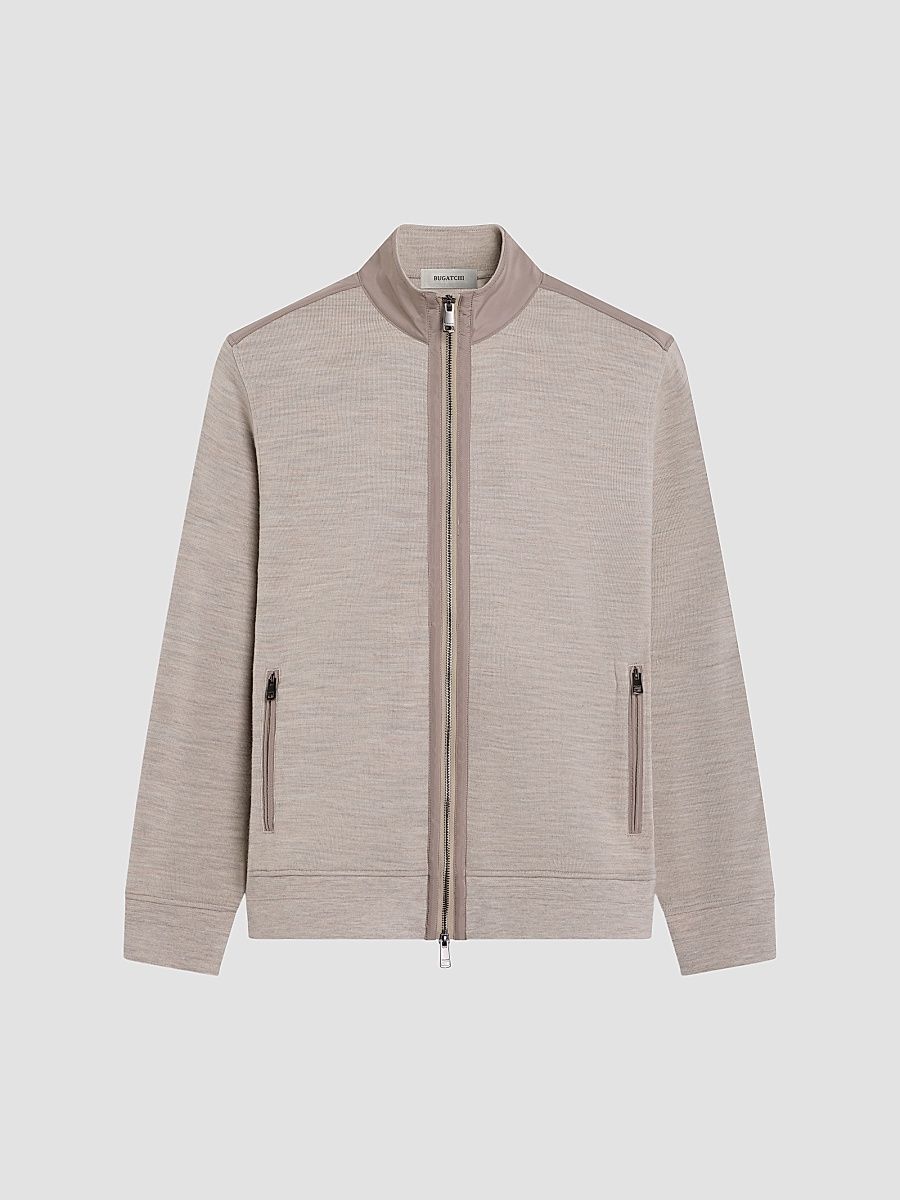 Men's Knit Full-Zip Jacket - Oatmeal - Size XL
