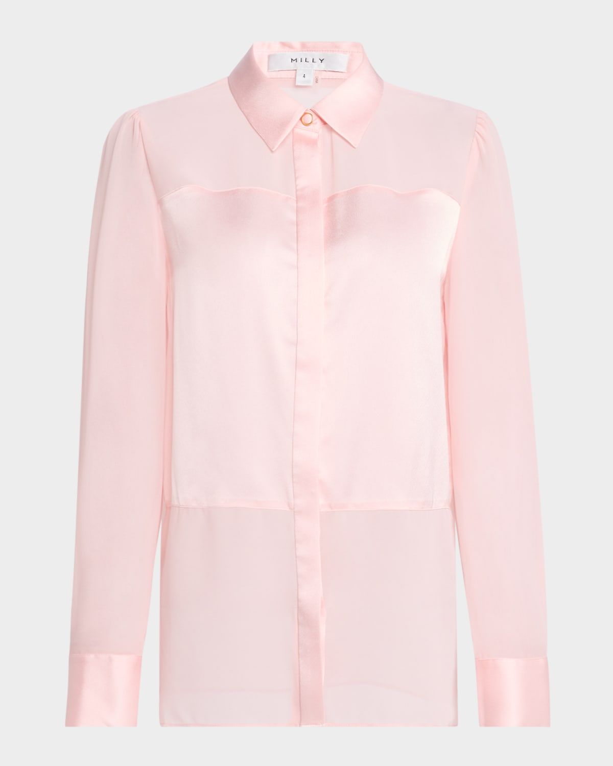 Andy Sheer Satin Combo Blouse