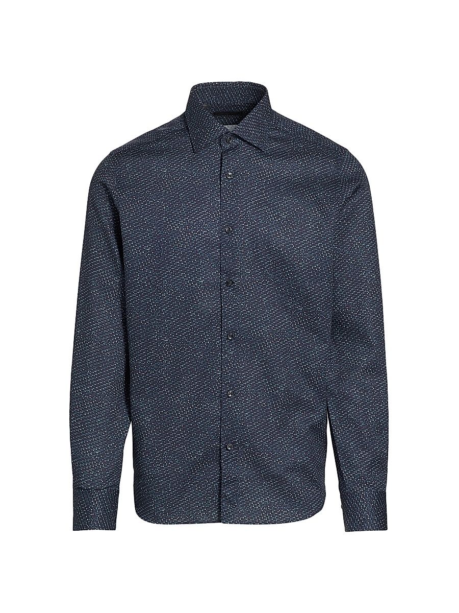 Men's COLLECTION Triangle Button-Front Shirt - Lagoon - Size XXL