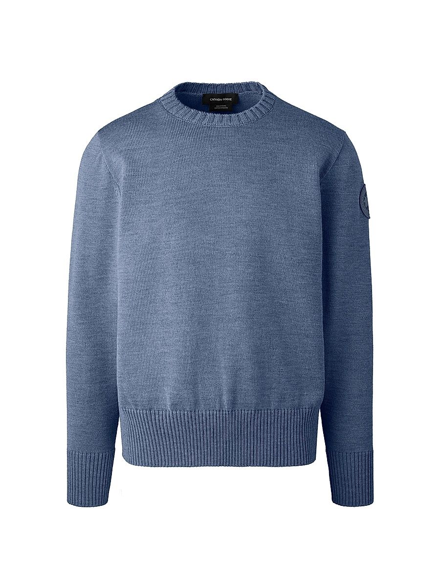 Men's Rosseau Wool Crewneck Sweater - Ozone Blue Heather - Size Large