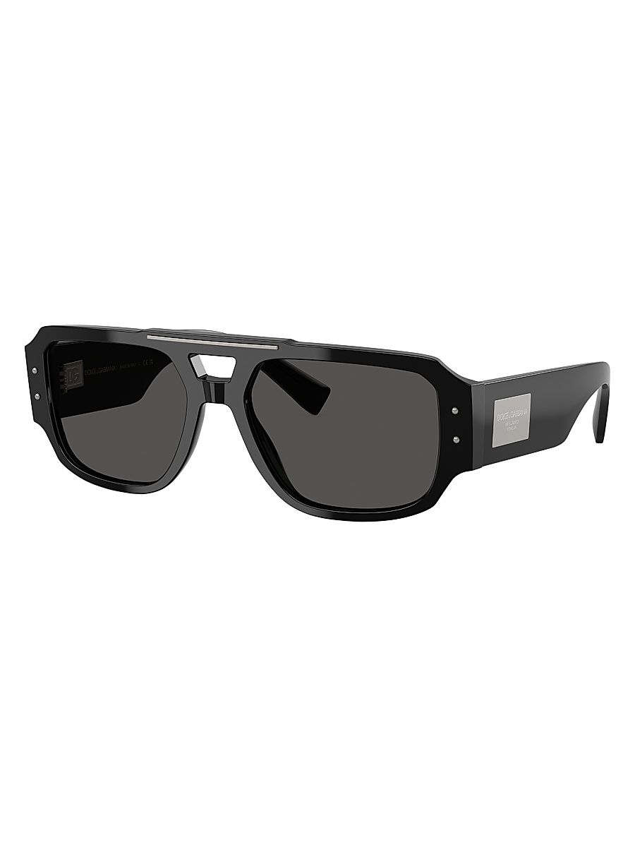 Men's 57MM Aviator Sunglasses - Black