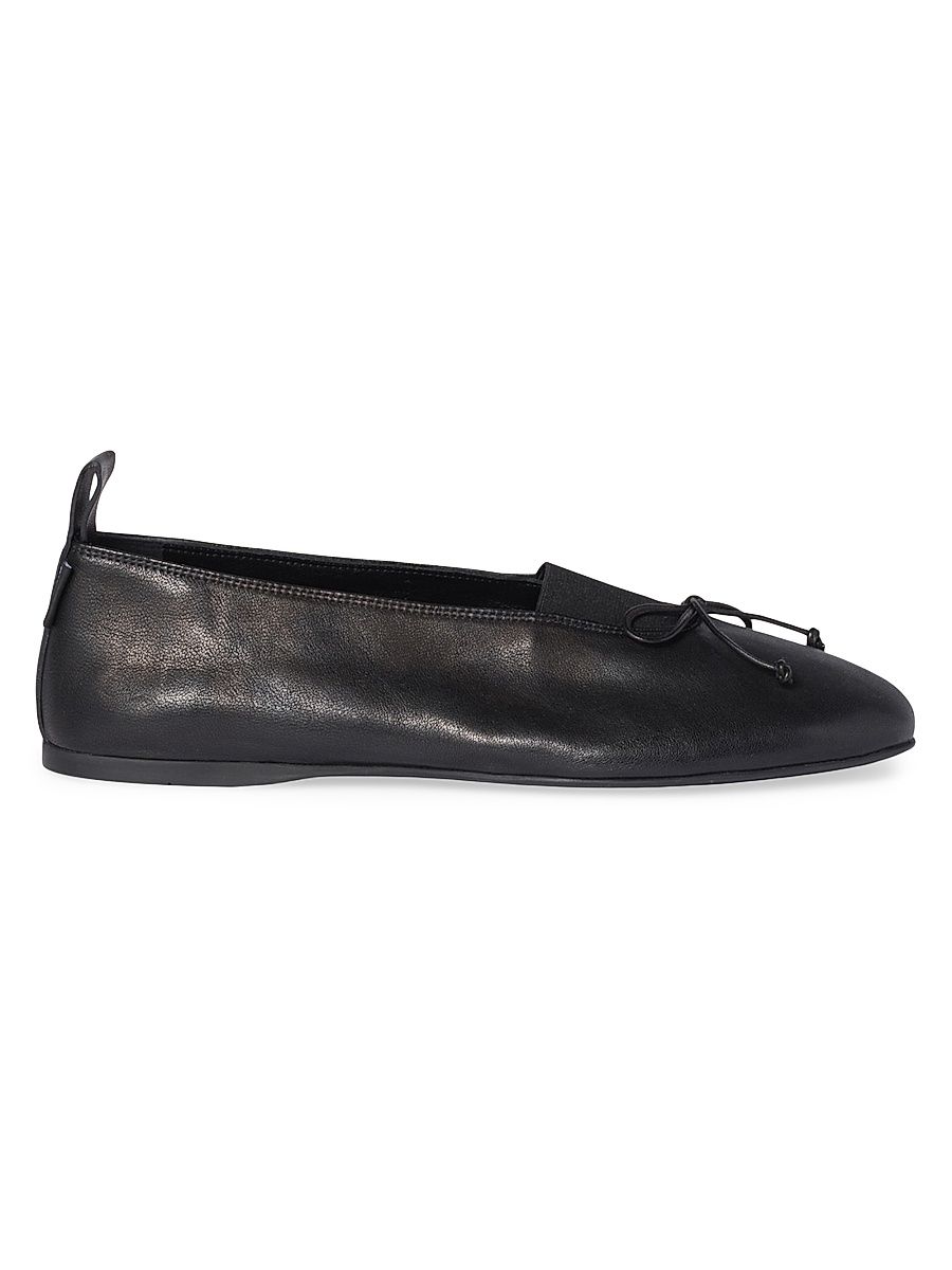 Women's Nappa Leather Ballerinas - Black - Size 4.5