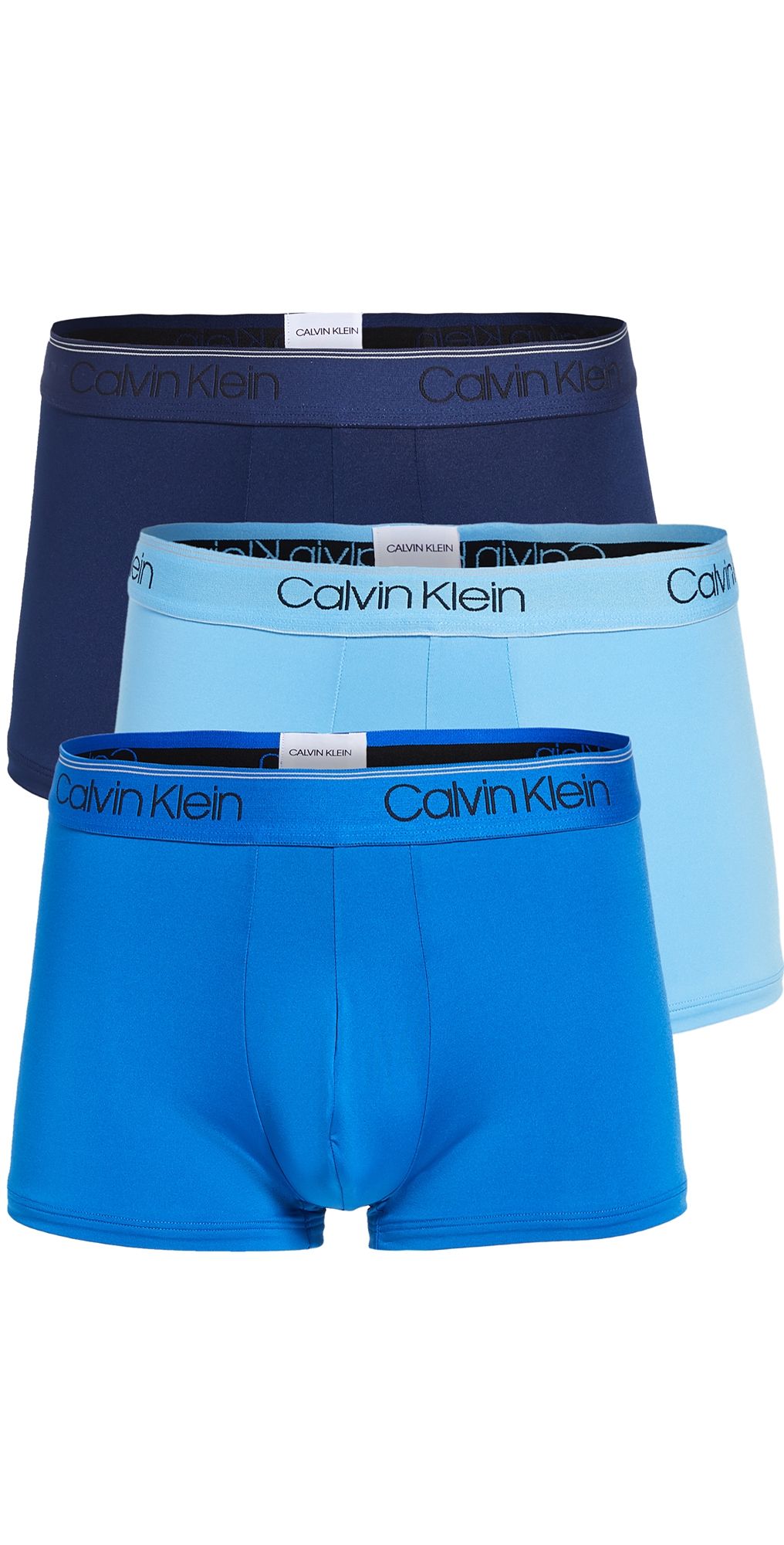Calvin Klein Underwear Micro Stretch 3-Pack Low Rise Trunks New Navy/A. Blue/Blue Paradise S