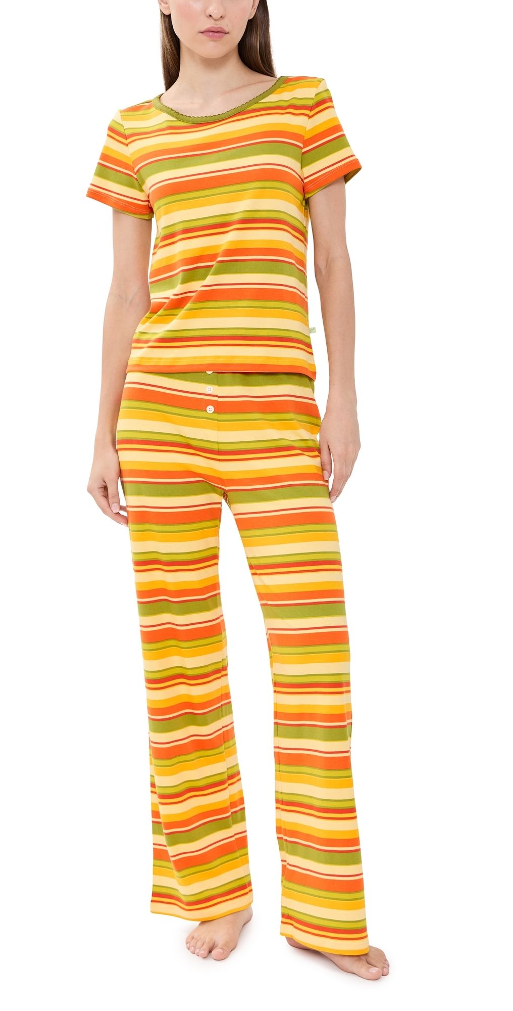 Cozyland by Morgan Lane Baby Jean Long PJ Set Autumn Multi M