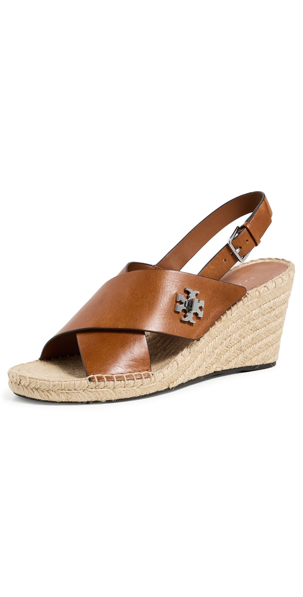 Tory Burch Turnlock Wedge Espadrilles Classic Cuoio 6.5