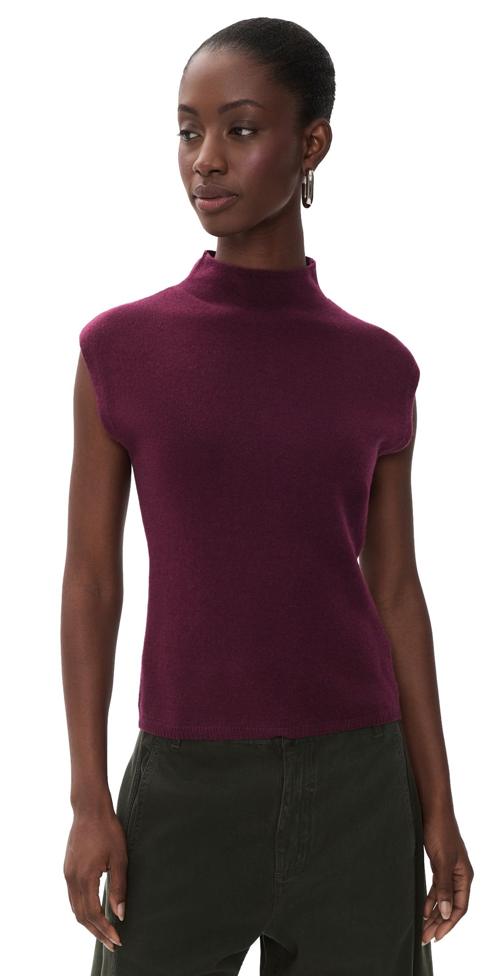 Tanya Taylor Adrien Cashmere Sweater Blackberry L