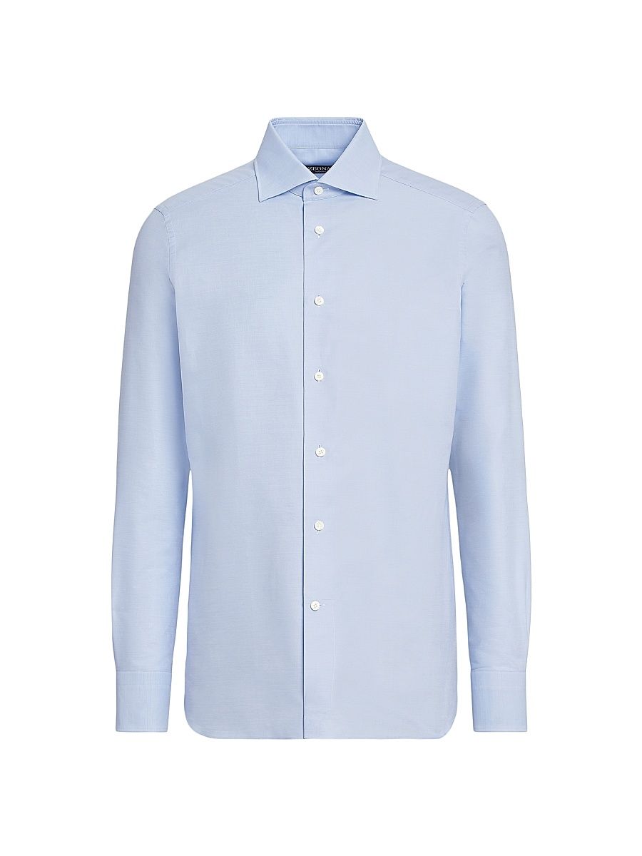 Men's Trofeo Comfort Cotton Shirt - Light Blue - Size 18