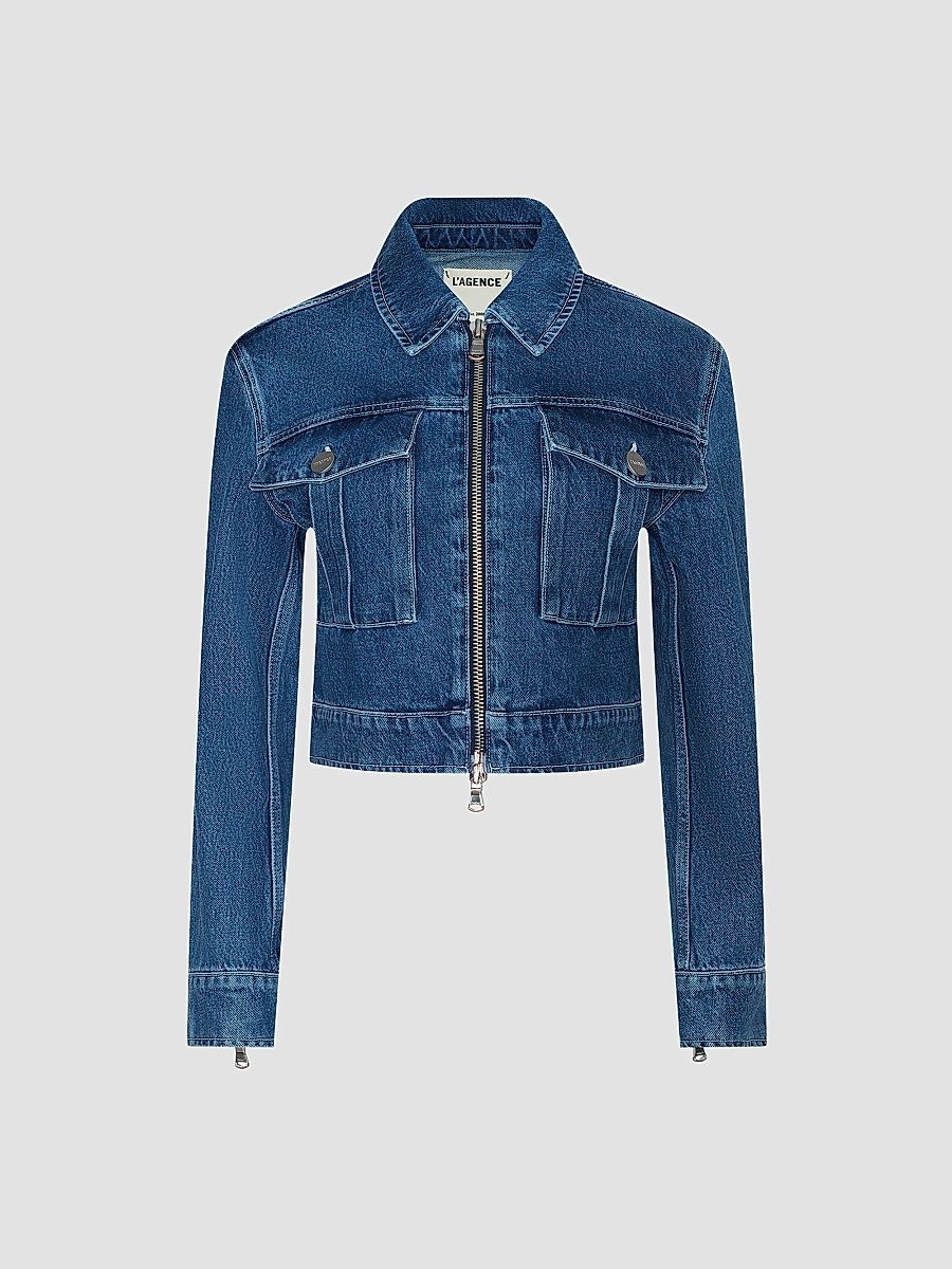 Women's Micah Oversized Crop Denim Jacket - Goleta - Size Large