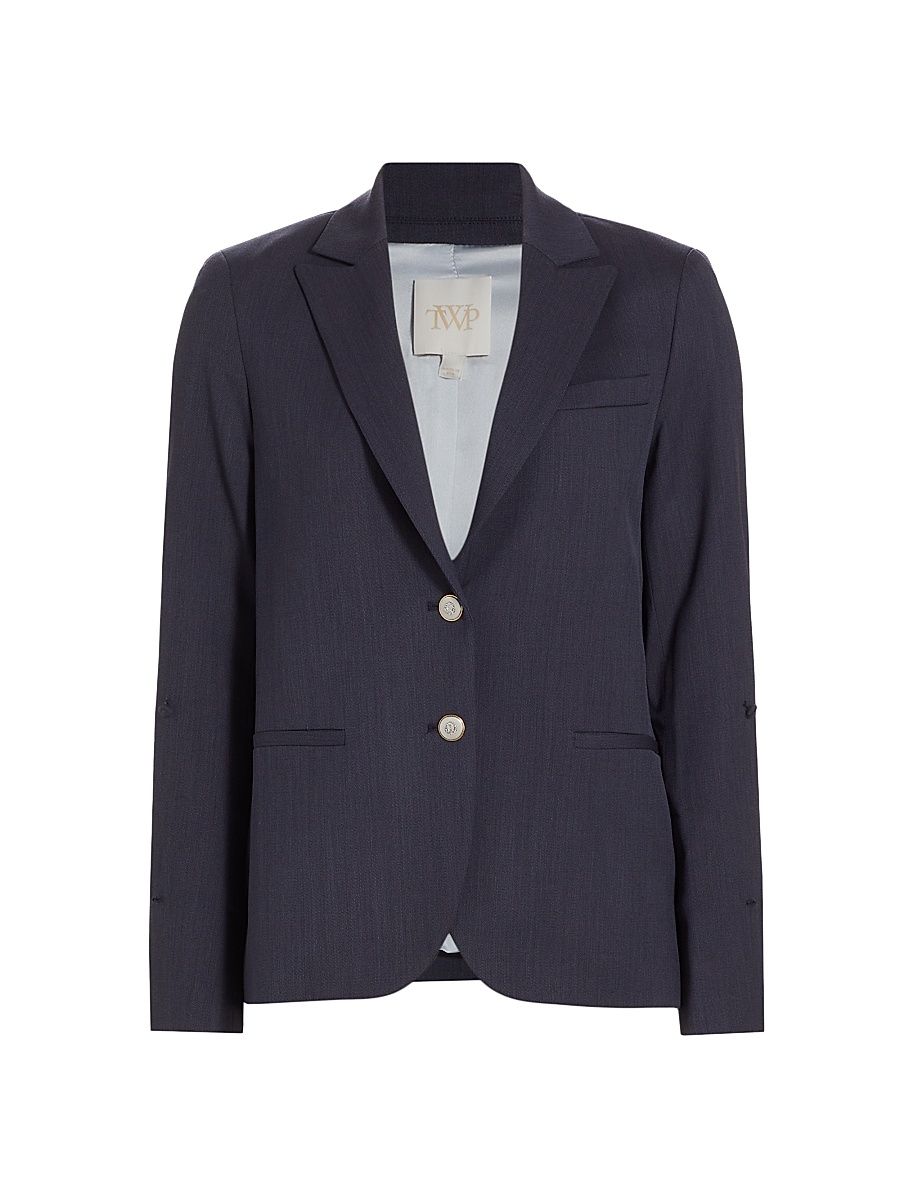 Women's Wool Boyfriend Blazer - Indigo - Size XL