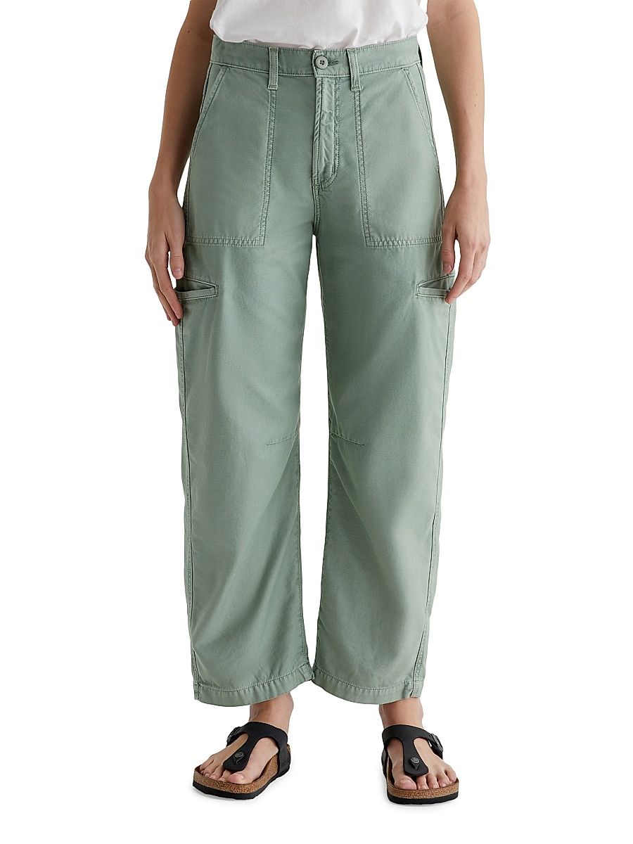 Women's Hazal Cotton Mid-Rise Straight-Leg Jeans - Sulfur Matcha Latte - Size 31