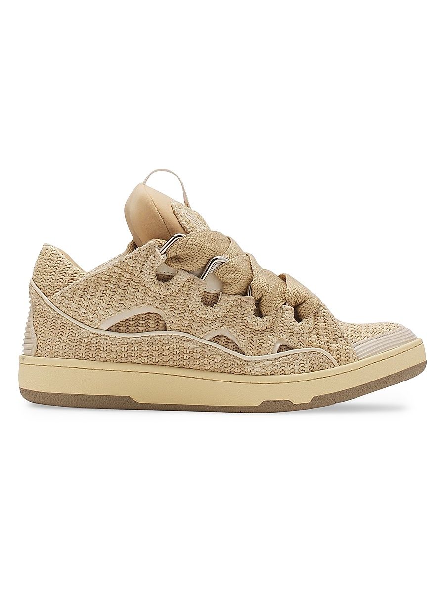 Men's Curb Raffia Sneakers - Natural - Size 9