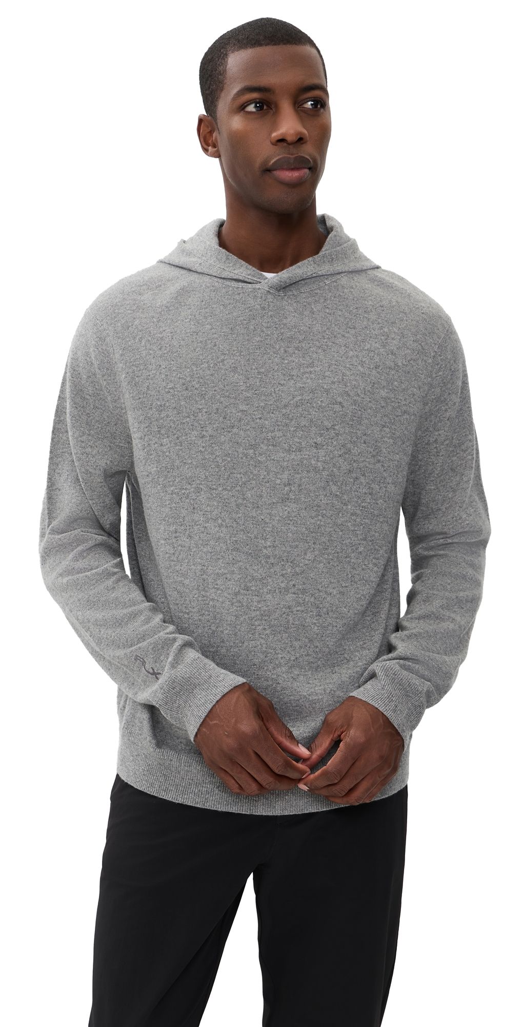 RLX Ralph Lauren Washable Cashmere Sweater Hoodie Metalic Grey Heather L