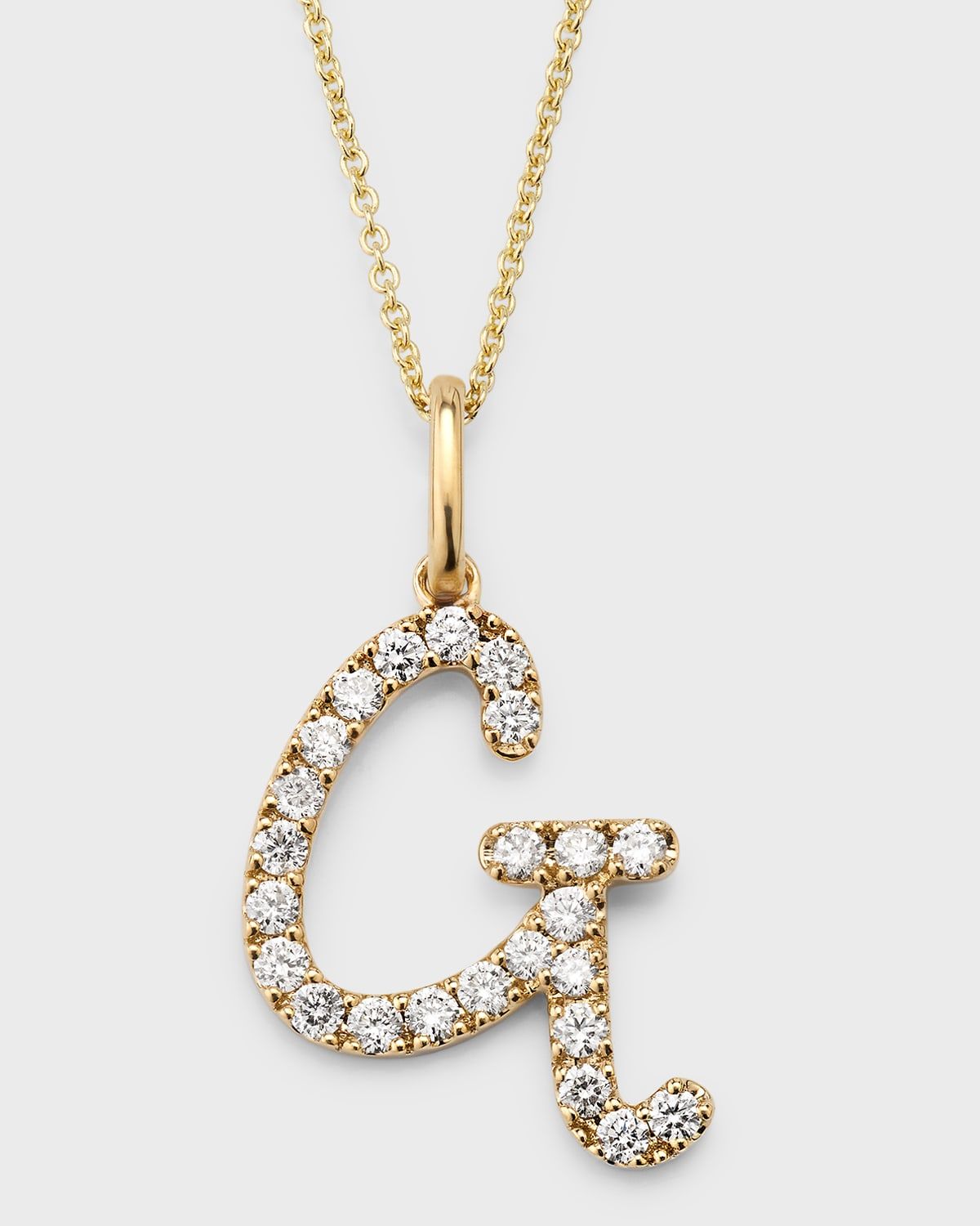 14k Diamond Pave Initial Necklace