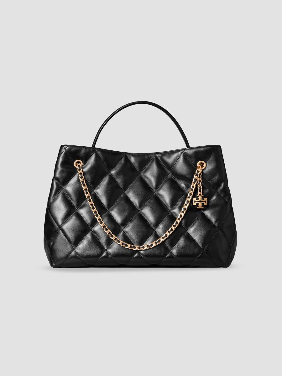 Tory Burch Women's Fleming Leather Small Carryall Shoulder Bag - Black