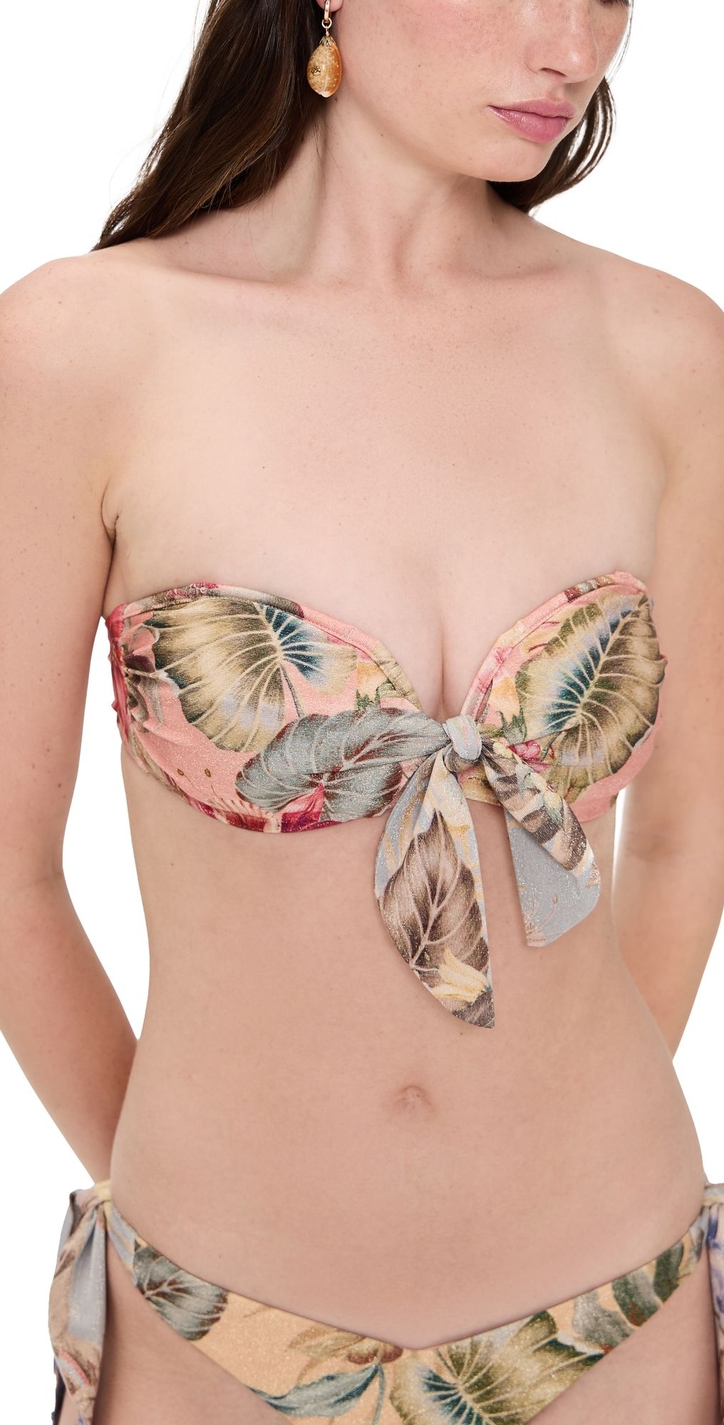 Zimmermann Coco Scarf Tie Bikini Top Pink Multi Floral 2