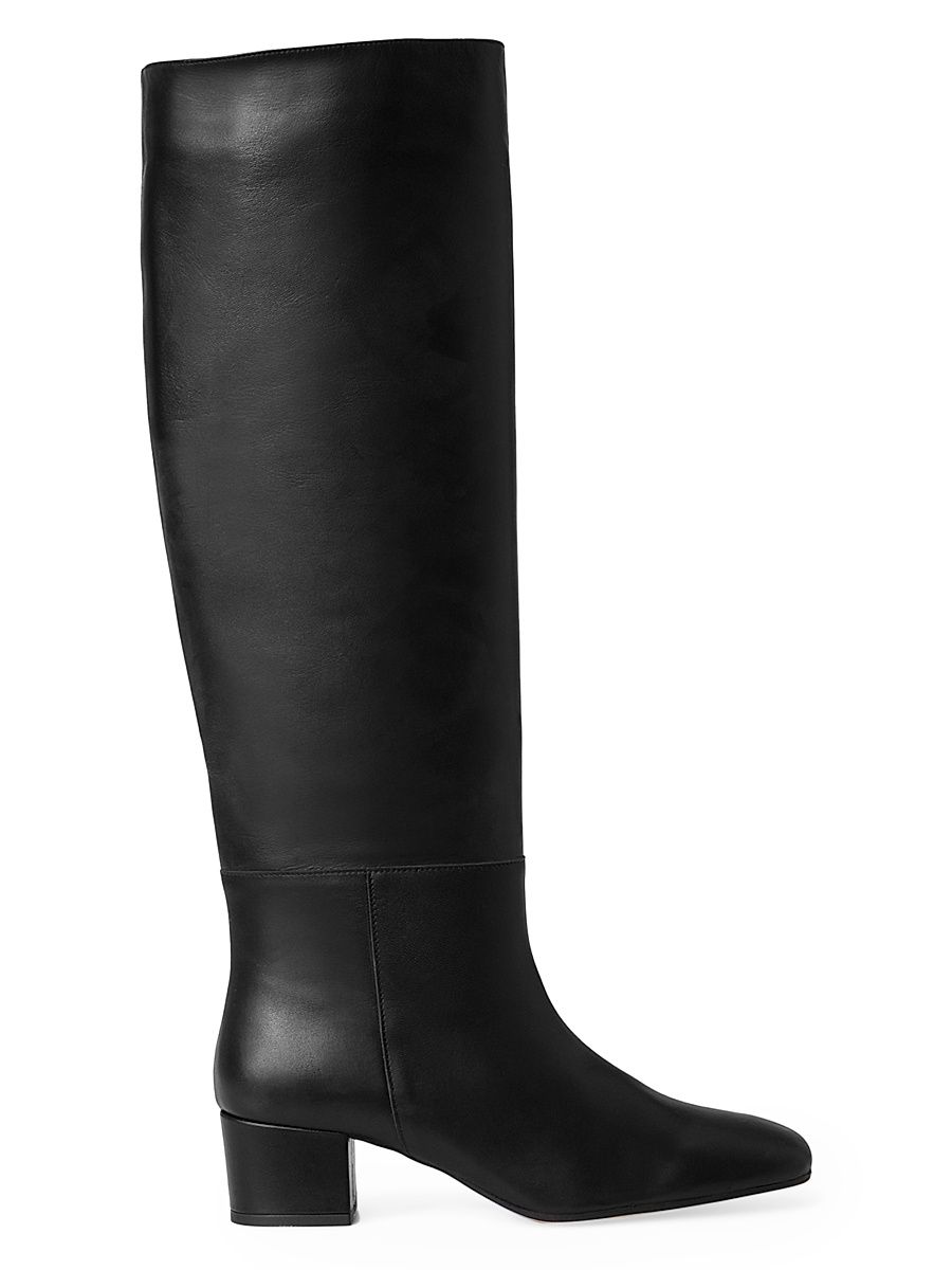 Women's Nancy Leather Tall Boots - Black - Size 5.5