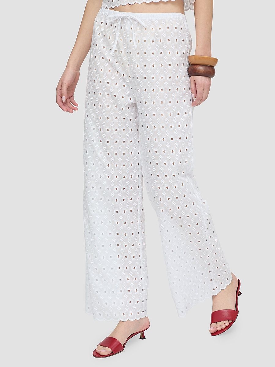 Women's The Giovanna Pants - White Diamond Eyelet - Size XL