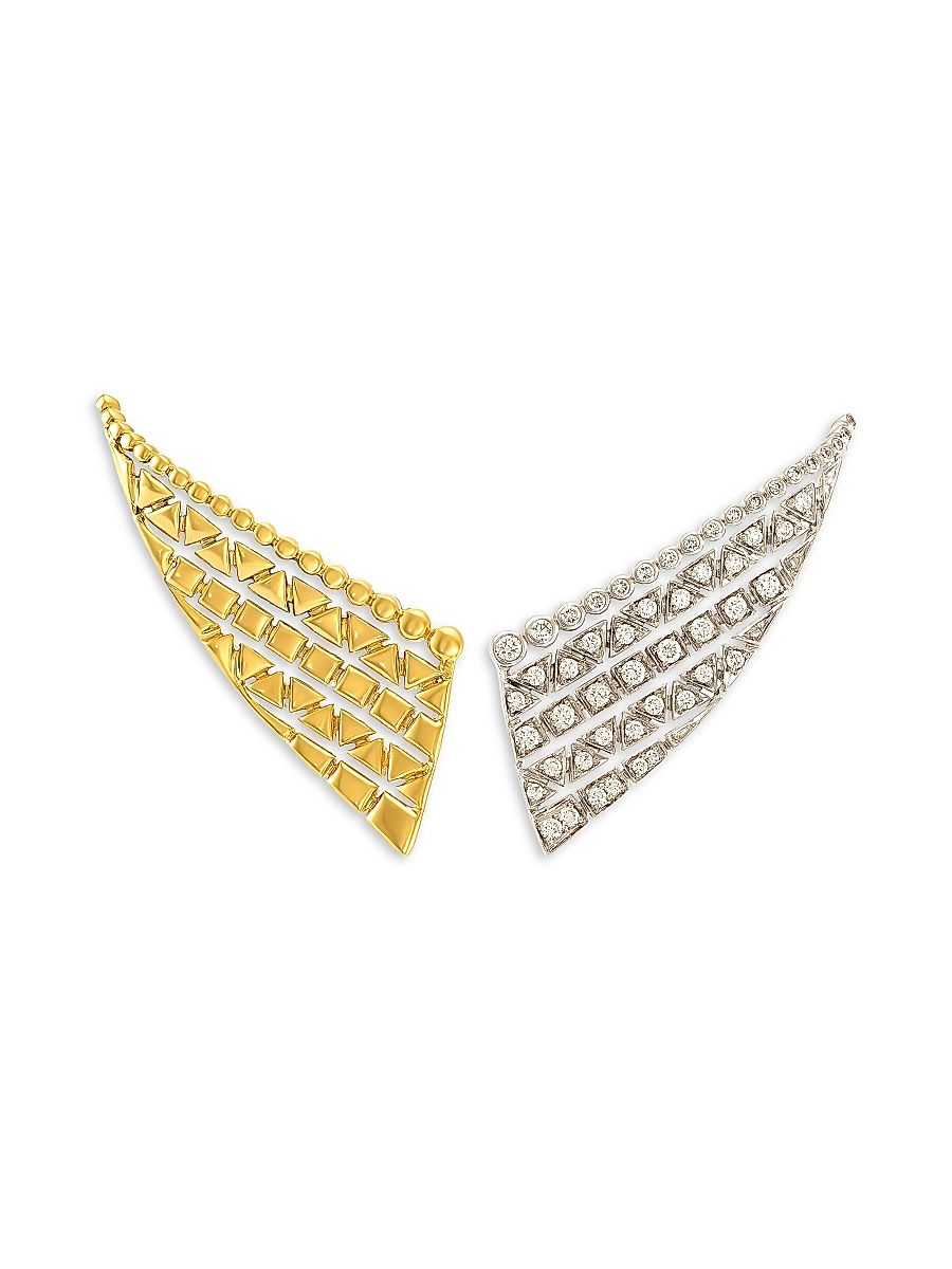 Women's Reflexion 18K Gold & 0.44 TCW Diamond Stud Earrings - Yellow Gold