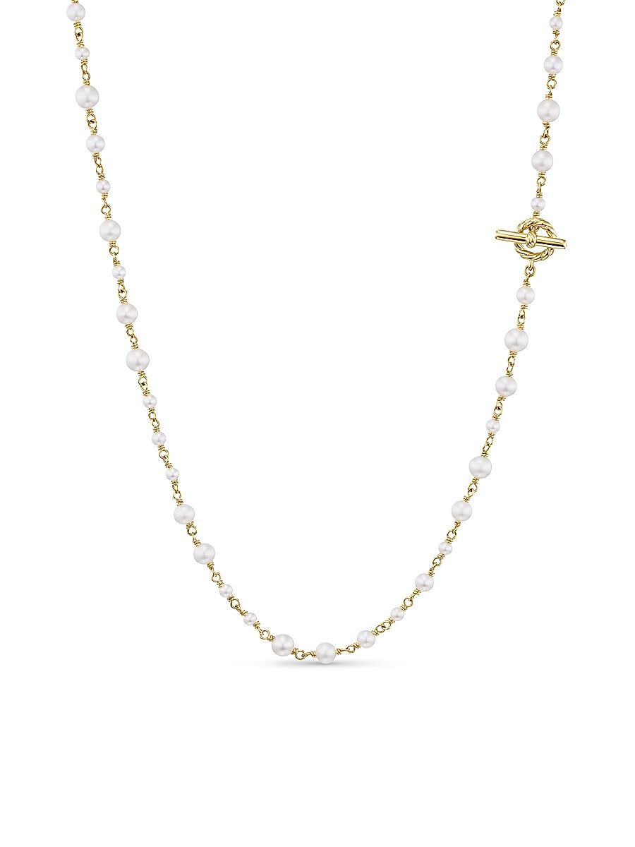 Women's Pearl Classics Toggle Chain Necklace in 18K Yellow Gold - Pearl - Size 16