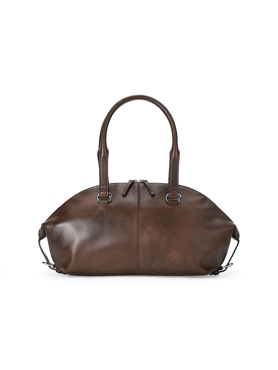 Women's Hester Leather Shoulder Bag - Espresso Distressed